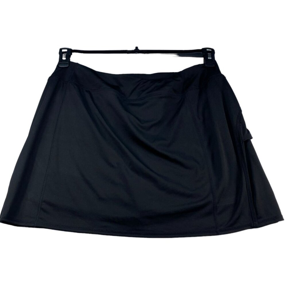 Tangerine Workout Skort Womens size XXL Black Pull on Stretch 1 Zip Pocket